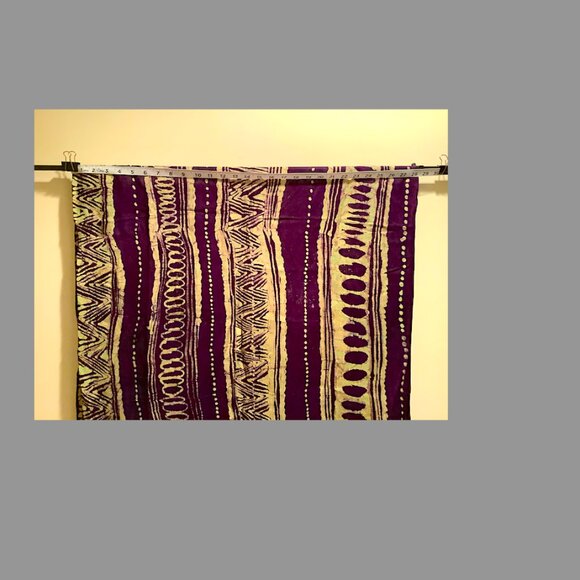 Yoruba-adire Purple & light green rectangle patterned scarf, custom-dyed - Picture 9 of 11